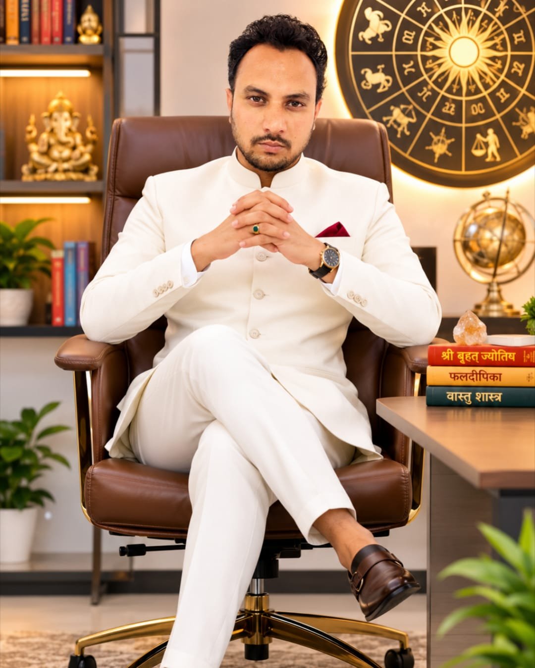 Aman Singh, Numerologist, Astrologer and Vastu Consultant, in his office
